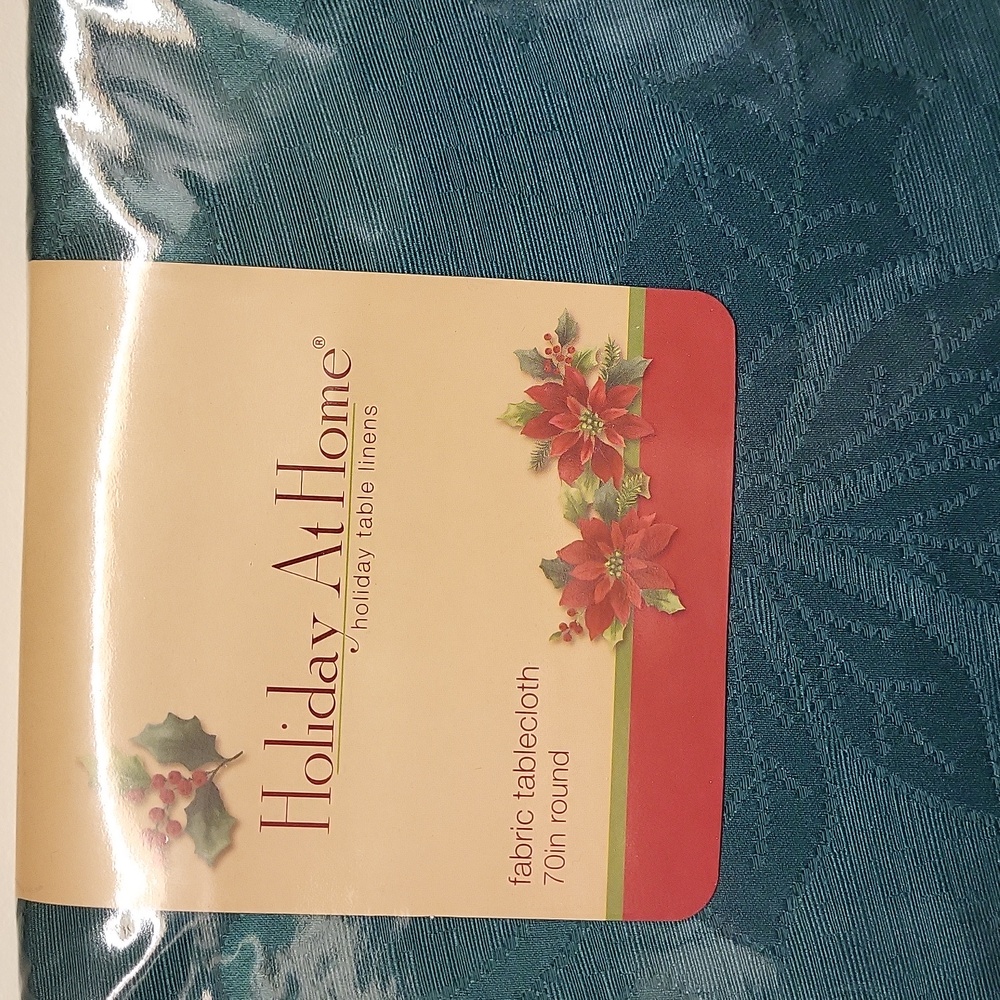 Green 70" round cloth tablecloth